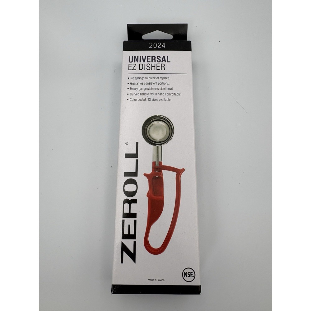 Zeroll 2024 Universal‎ EZ Disher Red Portion Scoop Ice Cream Cookie Scoop New